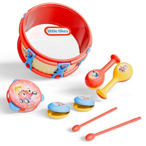 Image of Lollipop Little Tikes Baby Musical Instruments Set - 6 Piece Drum Set, Maracas, Music Fun for Toddlers, Preschool Educational Toys - Musical Toys for Toddlers