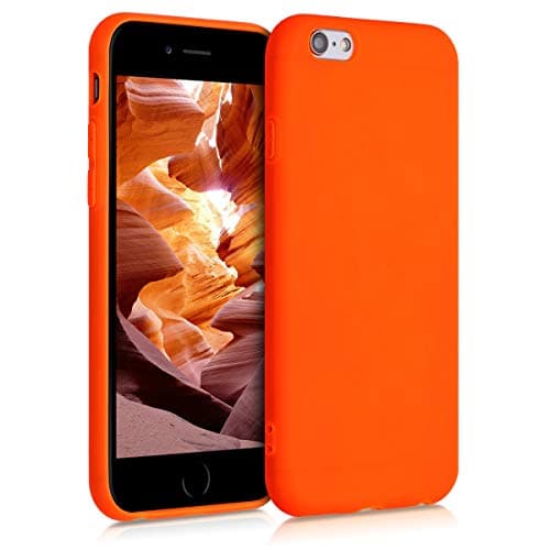 Image of kwmobile Case for Apple iPhone 6 / 6S Case - Soft Cover - Shockproof TPU Material - Wireless Charging - Neon Orange