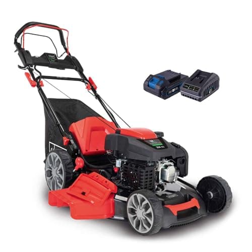Image of Scheppach MS225-56E Self-Propelled Petrol Lawnmower | 224cc | 56cm Cut | 65L Bag | Electric Start | 25-75mm Height