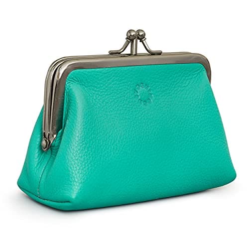Image of Genuine Leather Triple Frame Aubrey Purse by Yoshi (Jade Green)