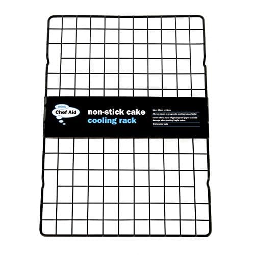 Image of Chef Aid Non-Stick Cake Cooling Tray Measuring 25cm x 35cm, Perfect for Cooling Fresh Baked Cakes, Cookies and savouries, Dishwasher and Oven Safe at Moderate tempertures Moderate tempertures