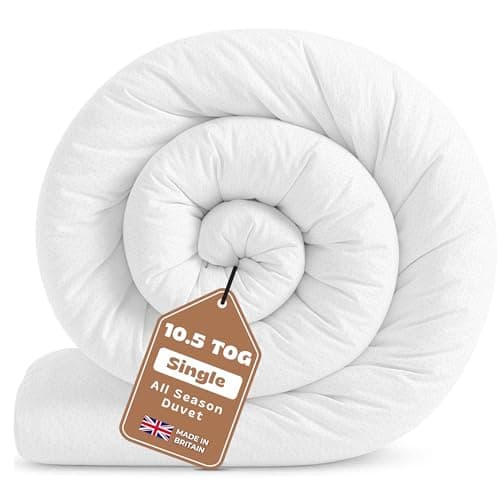 Image of GG GONZALO GRACIA Single Duvet 10.5 Tog | Suitable for All Year Round Duvet | Made in UK Quilt | Anti-Allergy, Breathable & Hollowfibre Filling Duvets (Single, 135x200cm)