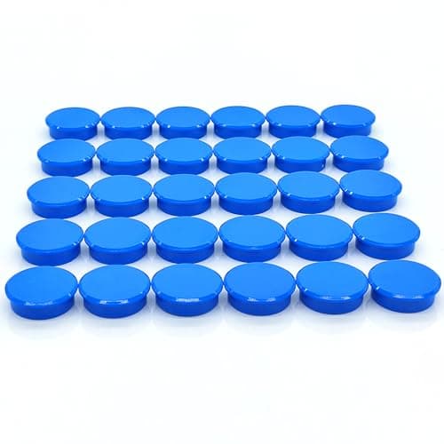Image of PYJLBX Small Round Fridge Magnets - 30 Pack Blue Strong Mini Round Craft Magnets for Whiteboards, Notice Boards, Office Organisation, School & Classroom Supplies, Cute Decorative Magnets for Adult