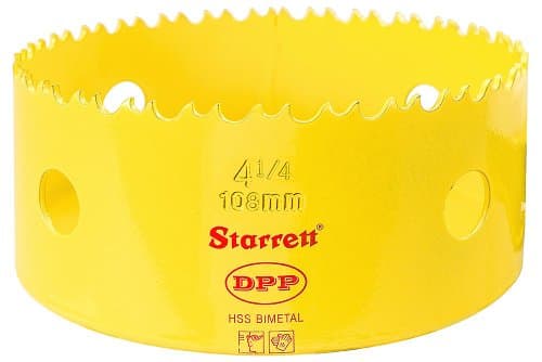 Image of Starrett DH0414 108mm 4.1/4-inch HSS Bi-Metal Dual Pitch Professional Hole Saw