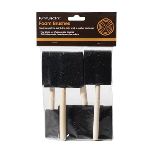 Image of Foam Brushes for Applying Dye, Paint, Stain, Varnish and Oil to Wood. Perfect for Arts, Crafts, Cleaning and More. Four Piece Set.