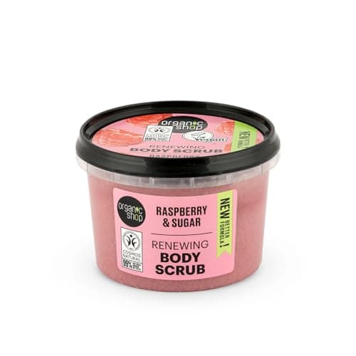 Image of Organic Shop 250ml Body Scrub Renewing Raspberry & Sugar