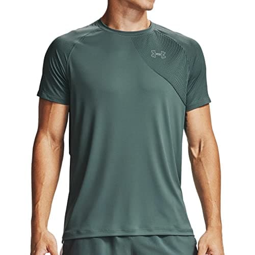 Image of Under Armour Men's Qualifier Iso-chill Short Sleeve Running T-Shirt, Lichen Blue (424)/Reflective, Small