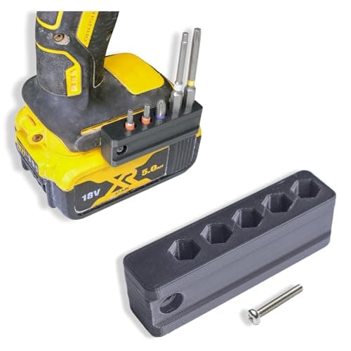 Image of Decoralin Magnetic Bit Holder for Dewalt 18V XR Impact Driver and Combi Drills - Holds 5 Bits - Black