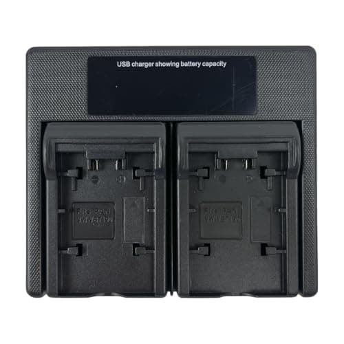 Image of USB LED Dual Battery Charger for VW-VBK180, VW-VBK360, VBT190, VBT380, Fits HC-V100 V110 V130 V160 V180 V201 V210 V250 V380 V500 V510 V520 V550 V700 V710 V720 V750 V770 VX870 VX981 W580 W850 WXF991