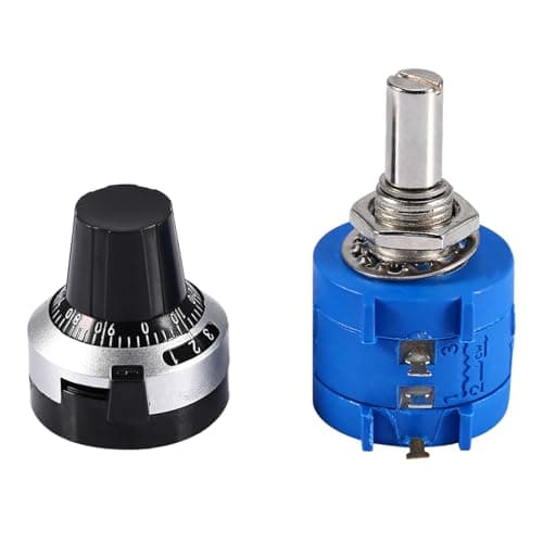 Image of Akozon 10K Ohm Wirewound Precision Potentiometer 3590S-2-103L Multi-Turn Pot 10 Turns with Knob for Industrial Control