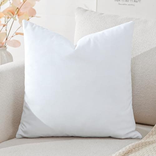 Image of Artscope Luxury Velvet Cushion Covers Decorative Square Pillowcases Soft Solid Cushion Cases for Couch Sofa Bedroom Home Decor 45x45cm White