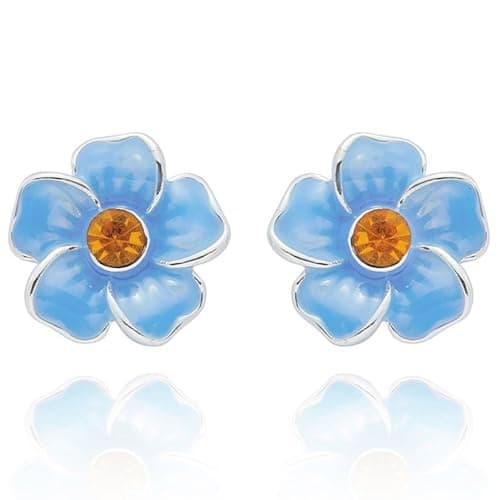Image of Forget Me Not Elegant Silver Plated Dainty Earrings