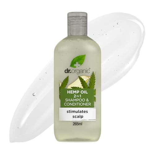 Image of Dr Organic Hemp Oil 2 in 1 Shampoo & Conditioner, Fine Hair, Fine Hair, Mens, Womens, Natural, Vegan, Cruelty-Free, Paraben & SLS-Free, Certified Organic, 265ml, Packaging may vary