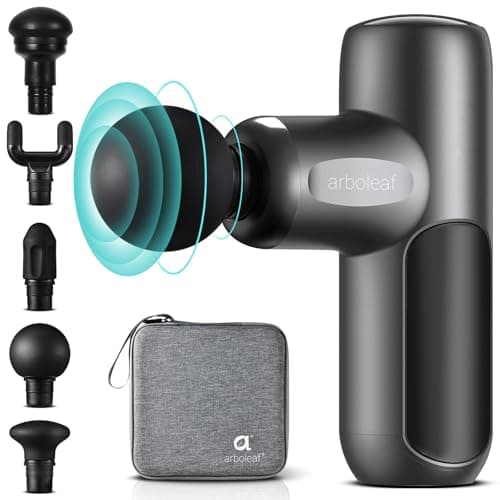Image of arboleaf Mini Massage Gun Deep Tissue, Muscle Massage Gun with Case, 5 Silicone Massage Heads, 3200rpm Powerful Massager Gun for Muscle Pain Relief, Gifts for Men Women