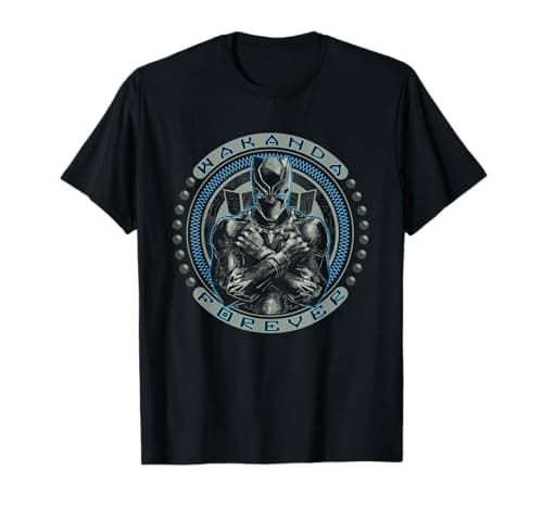 Image of Marvel Black Panther T'Challa Wakanda Forever Black T-Shirt