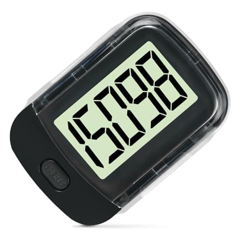 Image of Flintronic Step Counter for Walking, 3D Portable Sports Pedometer with Clip and Lanyard - Fitness Tracker for Men/Women/Elders/Kids, Black