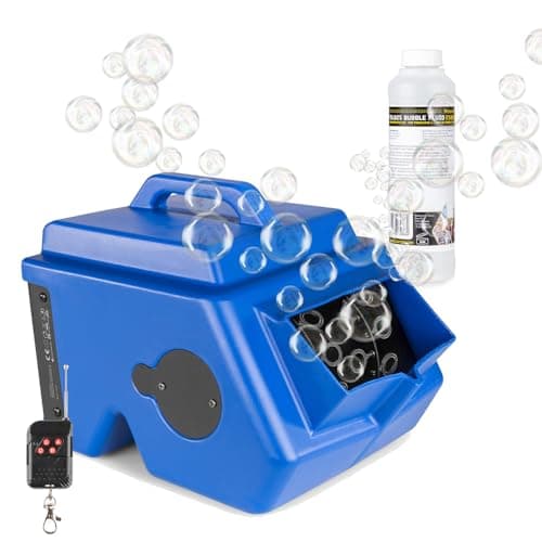 Image of BeamZ B1500 Professional Bubble Machine with Dual Fan, Wireless Remote Control & 1L Concentrated Fluid - Bubble Machine for Kids Parties, DJs, Garden Events, Weddings - 2L Blue Tank