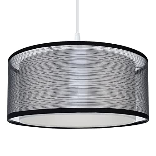 Image of Frideko 2 Tier Light Shade Ceiling - Modern Black Lampshade for Ceiling Lights, Bedroom Lights Ceiling Lamp Shades for Living Rooms, Hallways, and Lounges (30cm)