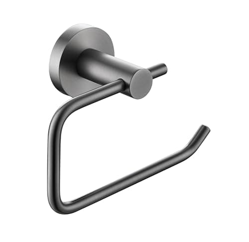Image of Round Toilet Roll Holder Gun Metal Grey