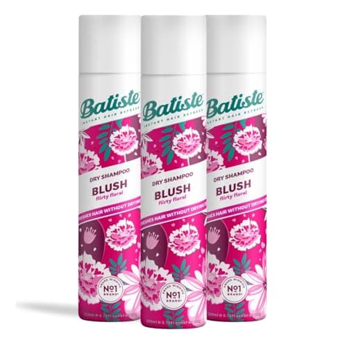 Image of Batiste Dry Shampoo in Blush 200ml, Floral & Flirty Fragrance, No Rinse Spray to Refresh Hair in Between Washes (Packing May Vary) (Pack of 3)