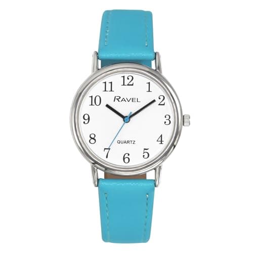 Image of Ravel - Women's Round Brighter Days Silver Tone Watch (36mm case) - Analogue Quartz - R0140.16.1 - Bright Turquoise/White Dial