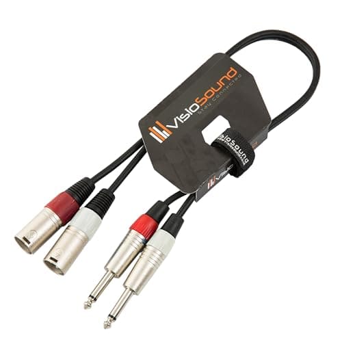 Image of VisioSound 2 x Male XLR to 2 x 6.35mm 1/4" Mono Jack Twin Lead/Audio Signal Patch Cable 0.5m