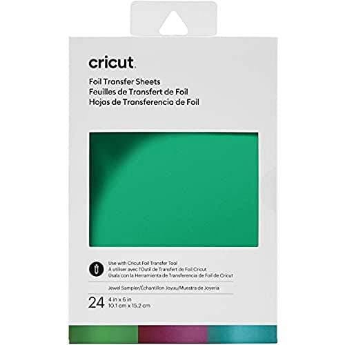 Image of Cricut 2008715 Foil Transfer Sheets Sampler, Jewel (24 ct), 10.1 cm x 15.2 cm (4" x 6")