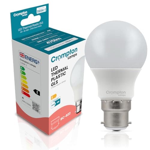 Image of Crompton Lamps GLS LED Light Bulb BC-B22d | 9.5W = 75W Equivalent | Cool White 4000K | Energy Efficient | Bayonet Lightbulb | Long Life 15,000-Hrs