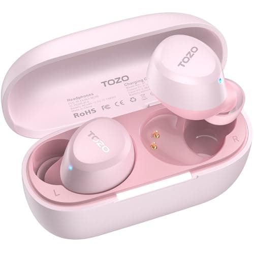 Image of TOZO A1 Wireless Earbuds, Bluetooth 5.3 Earphones, Support APP EQ Setting, 32H Long Playtime, Ear Buds with HiFi Stereo Sound, Light-Weight Wireless Earphones, IPX5 Waterproof Pink