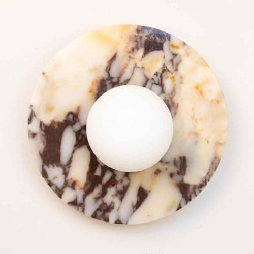 Image of MCWYH Nordic Round Alabaster Wall Sconce, 7.8 Inch Natural Stone Wall Lamp Round Marble Sconces Wall Lighting With Globe Glass Shade, Hardwired Indoor Wall Lights For Living Room Bedroom Hallway Stair
