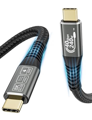 Image of CAKOBLE usb 4 cable for thunderbolt 4 cable, Compatible with thunderbolt 3 cable USB C 3.2, 40Gbps,8K@60Hz,240W 48V/5A USBC for iPhone 15/Pro/Pro Max, MacBook Pro, iPad Pro,usb c display cable 0.5M