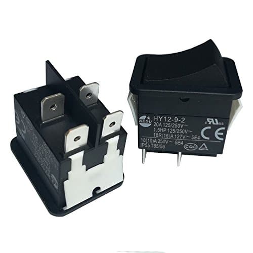 Image of 2pcs Industrial Push Button On Off On Rocker Switch Pushbutton Switches for Electric Power Tools 125/250V 18(10) A HY12-9-2 4 Pins