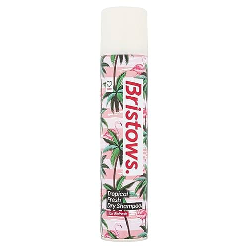 Image of Bristows Tropical Fresh Dry Shampoo, Tropical Fragrance, Refreshes Hair Between Washes, Absorbs Excess Oil Without Drying Out Hair and Scalp, Vegan Friendly, 200 ml