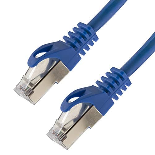 Image of Network Cable S/FTP PIMF Cat 7 1.00 m Blue Patch Cable Gigabit Ethernet LAN DSL CAT7 Cable