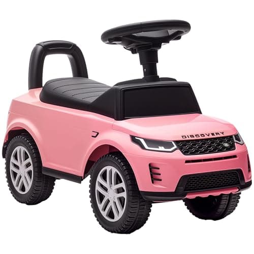 Image of AIYAPLAY Land Rover Licensed Ride on Car, Foot to Floor Sliding Walker with Horn, Engine Sounds, Under-Seat Storage, Toddler Baby Push Along Car for 18-36 Months, Pink