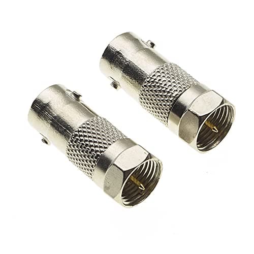 Image of Keple F Type Plug to BNC Socket Adaptor, Pack of 2 - BNC Male Plug to Female Jack Coaxial Cable Adapter - F to BNC Connector for Scanner, CCTV, Video Applications, Radio Antenna