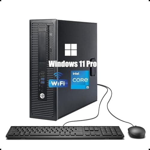 Image of HP ProDesk 600 G1 SFF Desktop Computer PC, Intel Core i5-4570, 8GB RAM, 128GB SSD, WiFi, Bluetooth, US Keyboard QWERTY, Windows 11 Pro (Renewed)