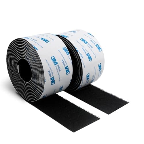Image of 3M Hook and Loop Self Adhesive Tape 50MM x 6M 9448A Sticky Back Interlocking Nylon Fabric Fastener Heavy Duty Adhesion Strip Tape Black