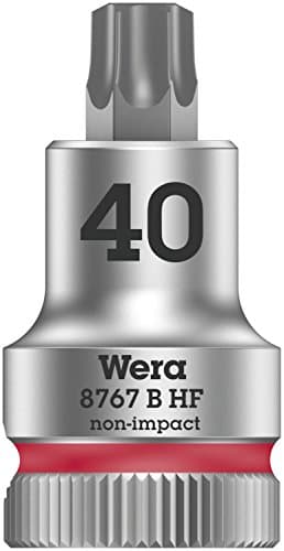 Image of Wera 8767 B HF TORX® Zyklop holding function bit socket, 3/8" drive, TX 40x35mm, 05003068001 , Red