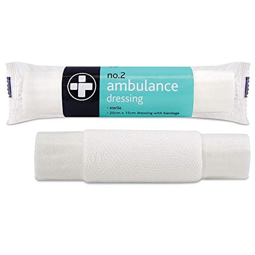 Image of Reliance Medical No 2 Sterile Ambulance Dressing - Highly Absorbent, Individually Wrapped, for Deeper Wounds and Treating Injuries, 20 x 15 cm, 1 Piece