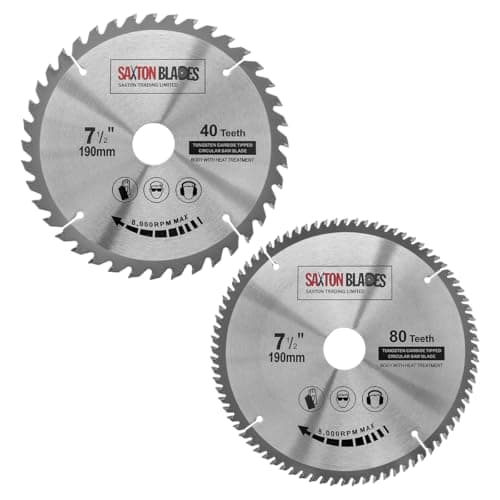 Image of TCT190MXA 2x Saxton TCT Circular Wood Saw Blade 190mm Pack A for Bosch Makita Dewalt