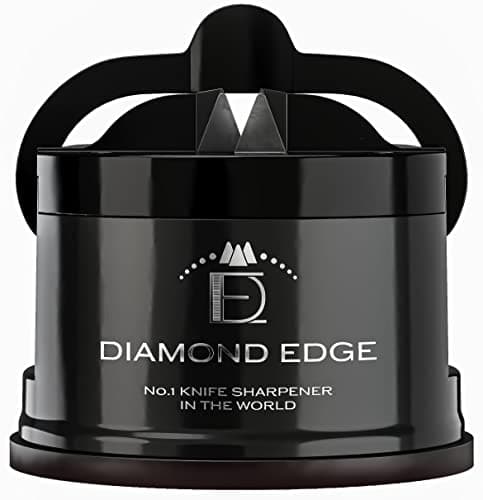 Image of Diamond Edge No.1 Knife Sharpener – Safe & Compact Manual Knife Sharpener for Any Knife - Knives Sharpener Suitable for Serrated & Outdoor Blades – Professional Quality, Black
