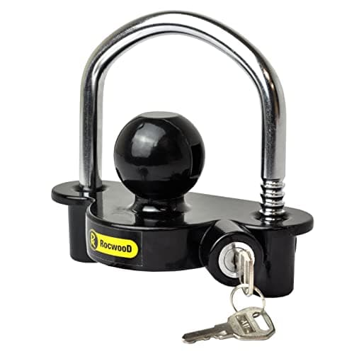 Image of RocwooD High Security Universal 50mm Caravan Trailer Tow Ball Lock Fitting Hitch Coupler Coupling Heavy Duty Steel Transporter Yellow Caravan Horsebox 2 Keys