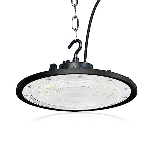 Image of Fosingut 100W UFO LED High Bay Light,10000lm Super Bright Industrial Lamp Floodlight,IP65 Waterproof 6500K Daylight White LED Work Lights for Warehouse Lighting,Garage,Workshop,Factory,Shed,Loft,Barn