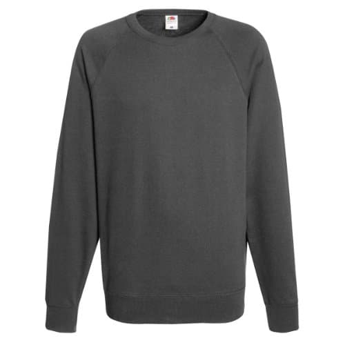 Image of Fruit of the Loom, Raglan Sleeve Sweatshirt Grey L