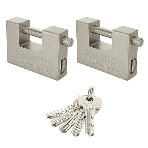 Image of VIDETOL 2 Pcs Container Padlock with Keys, 90mm Heavy Duty Security Padlock, 12mm Thick Shackle, Anti Drill Cylinder, Steel Padlocks for Containers, Door, Sheds, Lockers, Gates and Warehouses