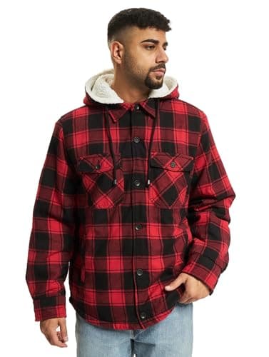 Image of Brandit Lumber Jacket Hooded, color: red/black, size: S