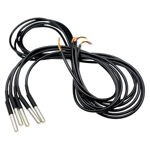 Image of Aideepen 5Pcs Temperature Sensor, 5m Cable Waterproof Digital Stainless Steel Temperaturesensor Compatible with Arduino and Raspberry Pi including e-book, Compatible with shelly