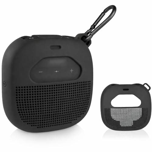 Image of Silicone Cover Sleeve for Bose SoundLink Micro Portable Outdoor Speaker, Customized Design Skin Giving All 6 Directions Protection, Best Matching in Shape and Color(Black)