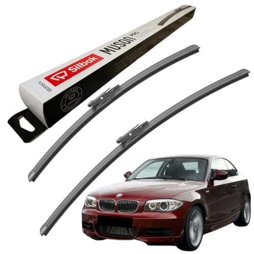 Image of Silbak Windscreen Wipers, fits for BMW 1 SERIES (09/2011-05/2019) Wiper Blades, 550mm/450mm